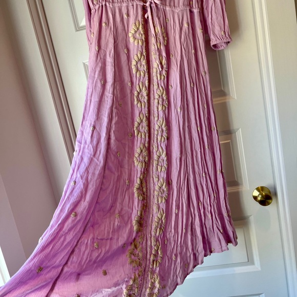 Free People Embroidered High Waist Midi Lilac Dress Size XS NWOT - Picture 11 of 11